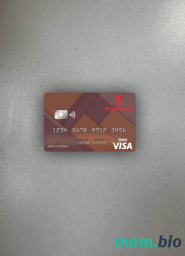 Saint Lucia Scotiabank visa obciążyć card wygląd fotograficzny skan PSD + zdjęcie